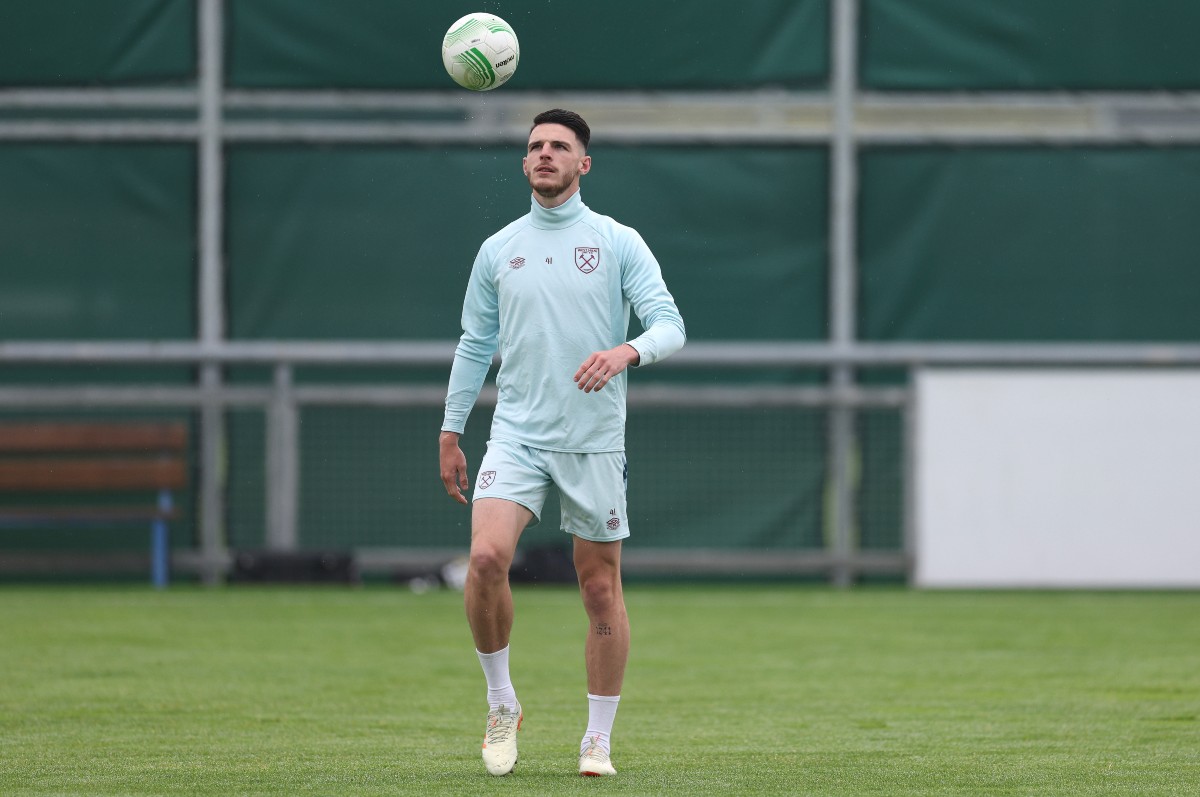 west ham training session declan rice