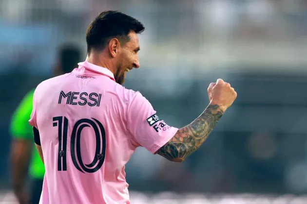 Lionel Messi pictured playing for Inter Miami
