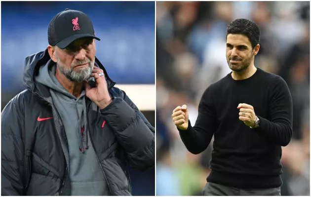 klopp liverpool arteta arsenal managers