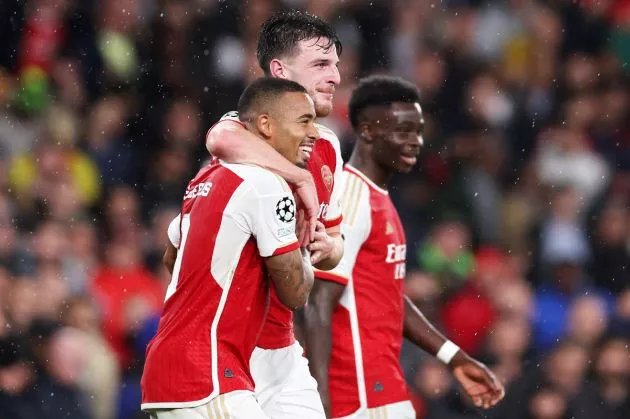 arsenal 4-0 psv jesus rice saka