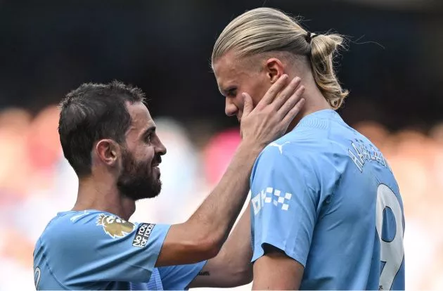 bernardo silva and erling haaland 2023 man city premier league