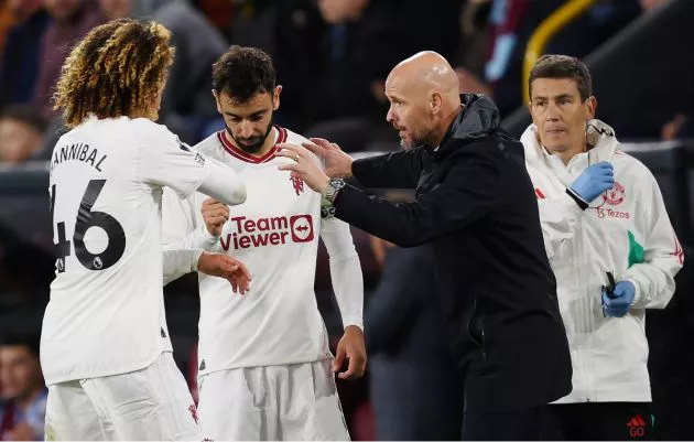 burnley man utd hannibal mejbri bruno fernandes erik ten hag
