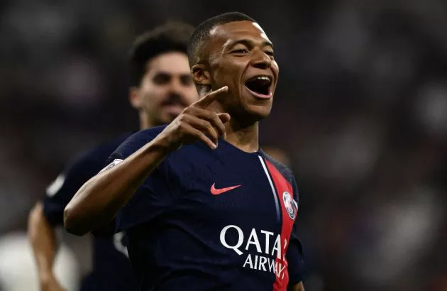 lyon vs psg kylian mbappe 2023-24