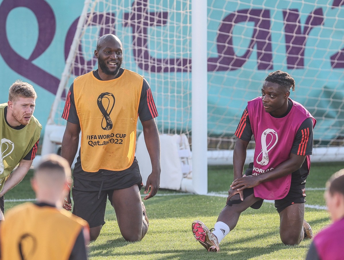 romelu lukaku jeremy doku belgium training
