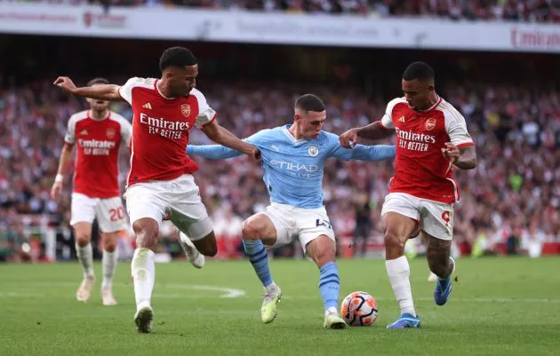arsenal vs man city 1-0 saliba gabriel foden