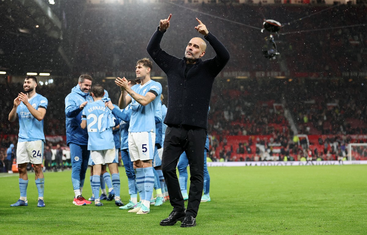 man united 0-3 man city guardiola and players