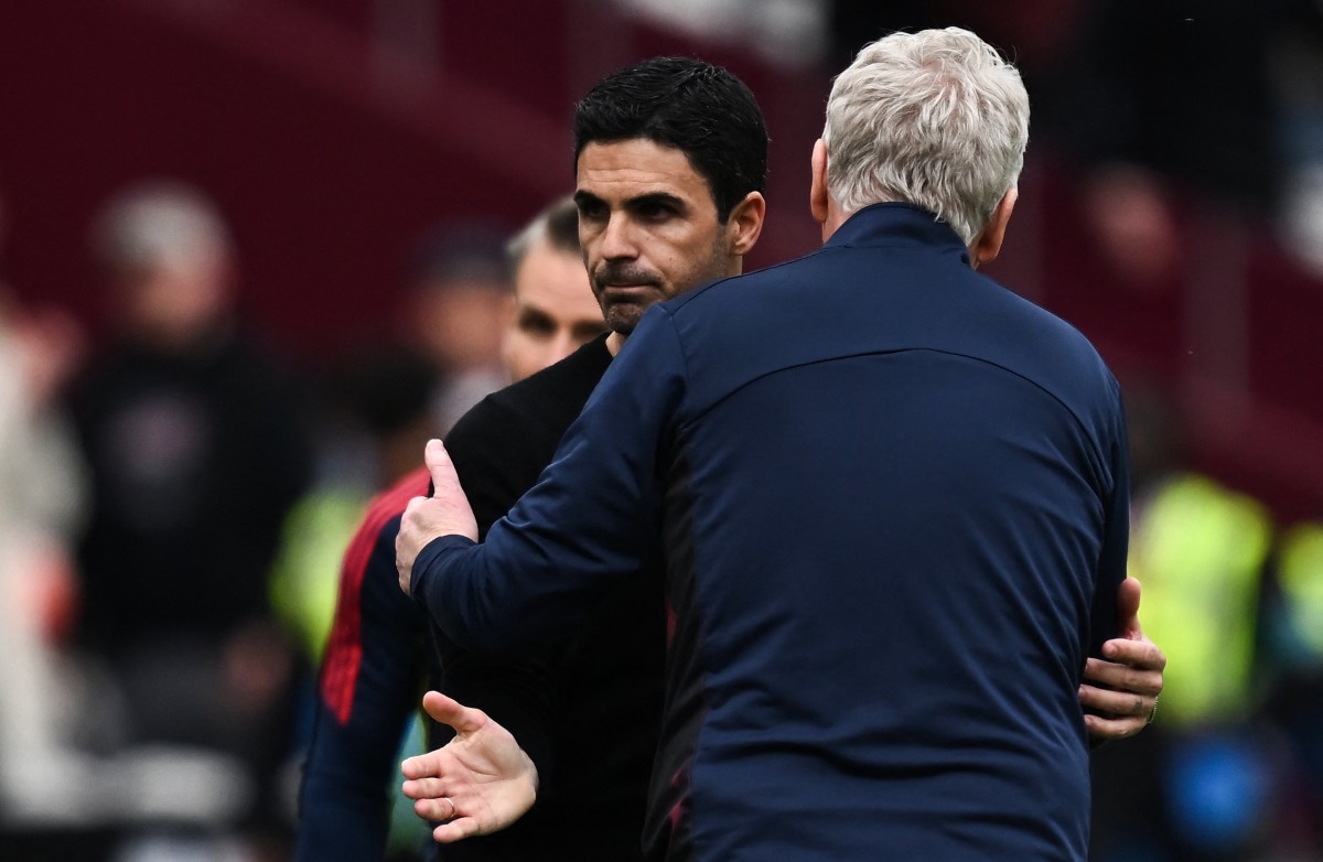 west ham 2-2 arsenal mikel arteta david moyes pic