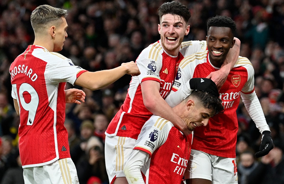 arsenal 2-0 brighton rice nketiah trossard havertz image