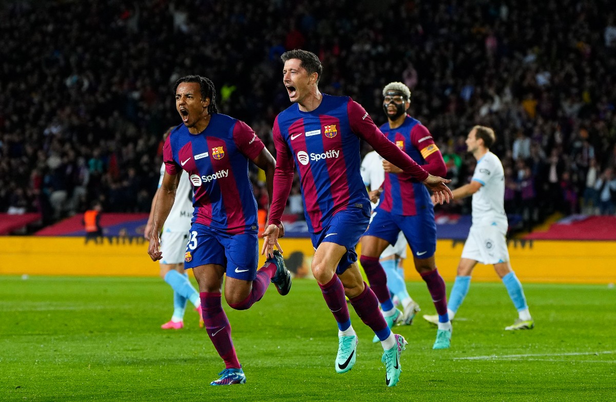 barcelona girona kounde lewandowski