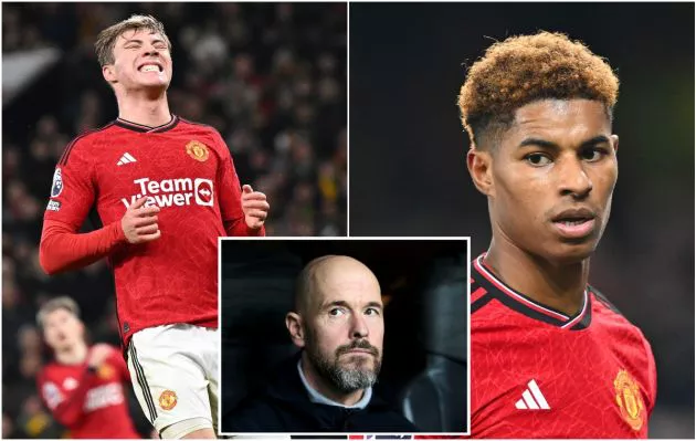 hojlund rashford erik ten hag