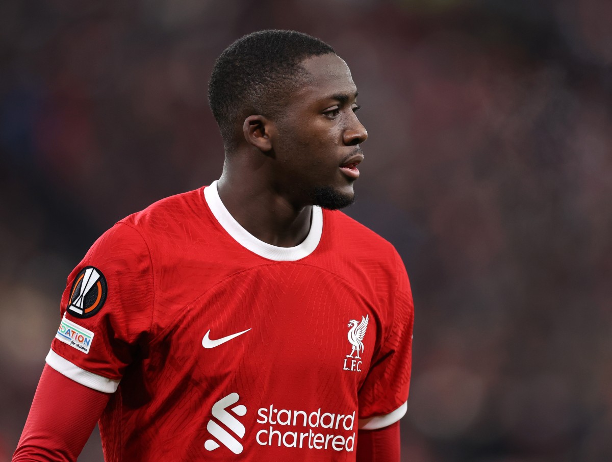 Ibrahima Konate in action for Liverpool