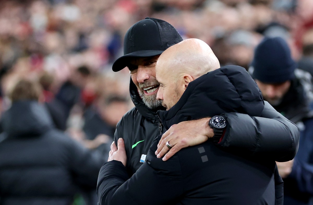 liverpool man united jurgen klopp and erik ten hag anfield