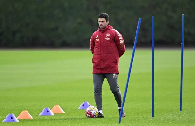 arsenal arteta training pre-porto