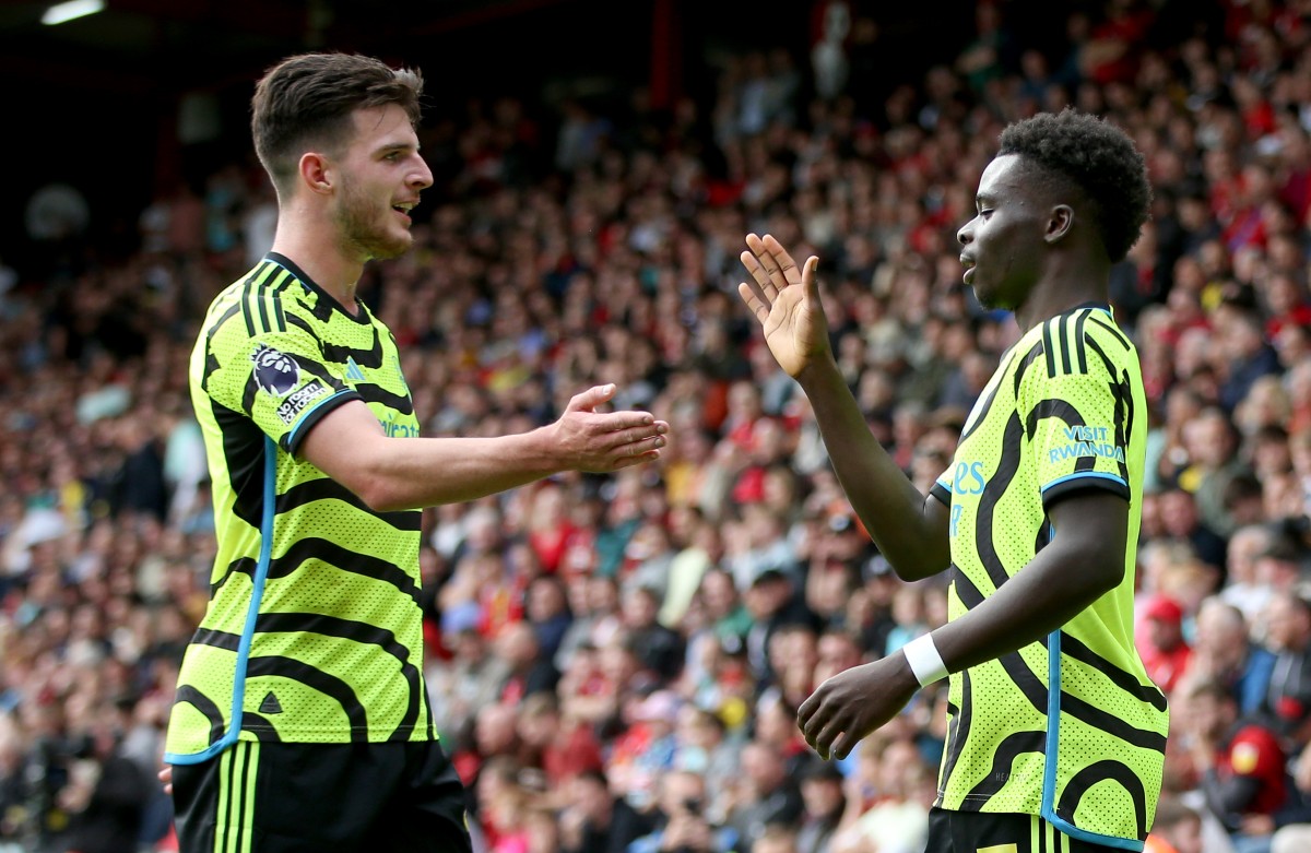 bournemouth arsenal declan rice bukayo saka