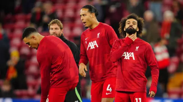 Liverpool players Mohamed Salah Virgil Van Dijk Trent Alexander-Arnold