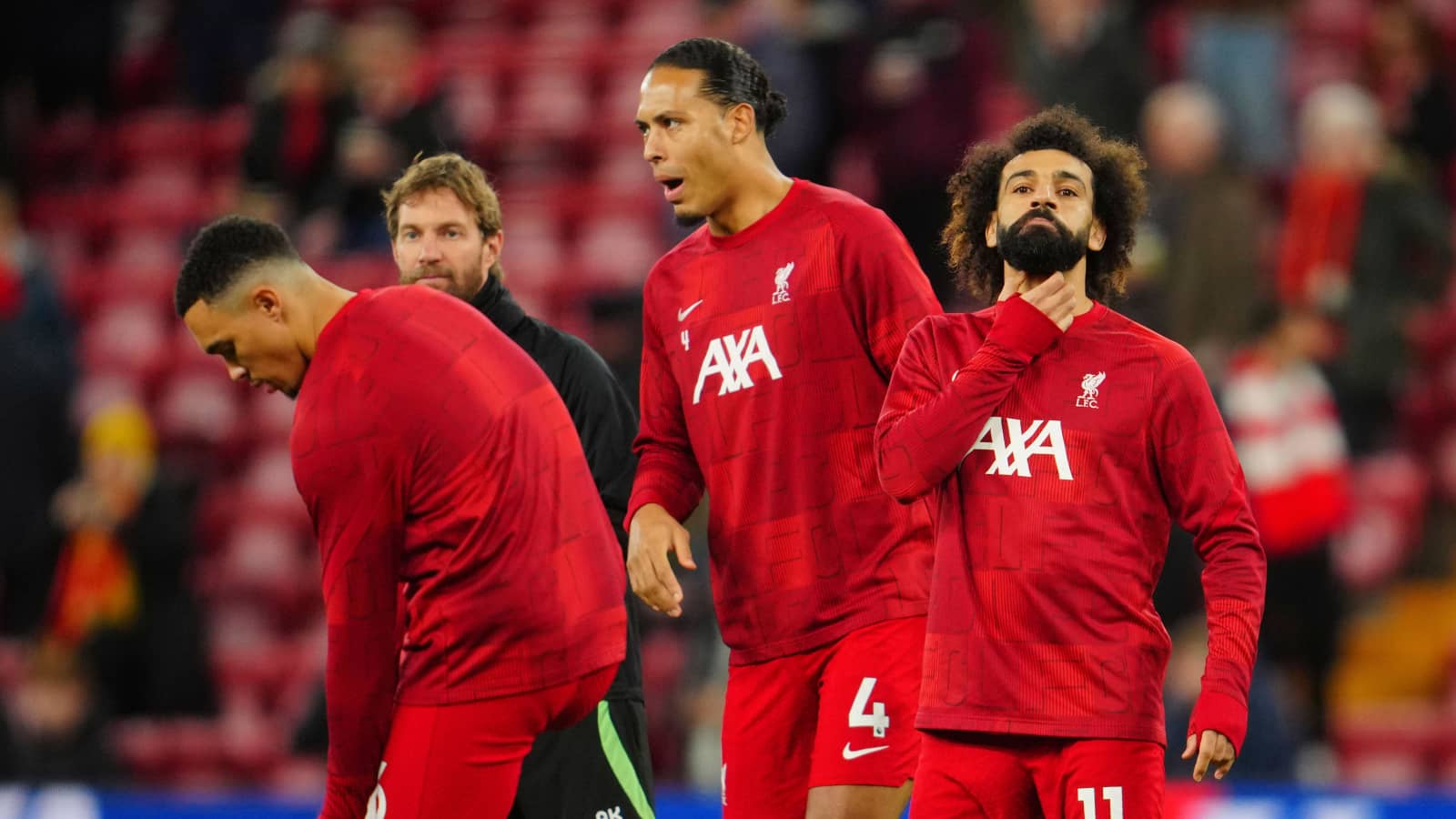 Liverpool players Mohamed Salah Virgil Van Dijk Trent Alexander-Arnold