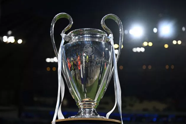 Champions League trophy at Man City game