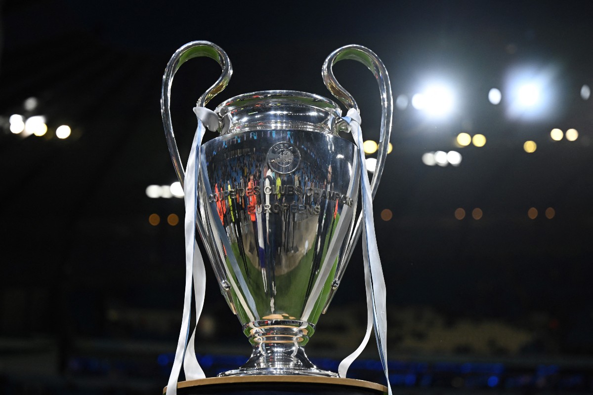 Champions League trophy at Man City game