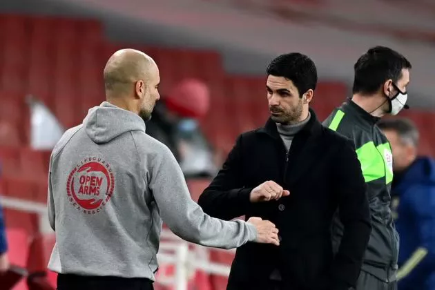 Pep Guardiola Mikel Arteta Arsenal Man City Premier League Newcastle United