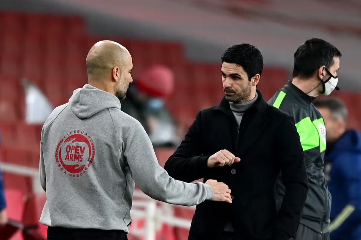 Pep Guardiola Mikel Arteta Arsenal Man City Premier League Newcastle United