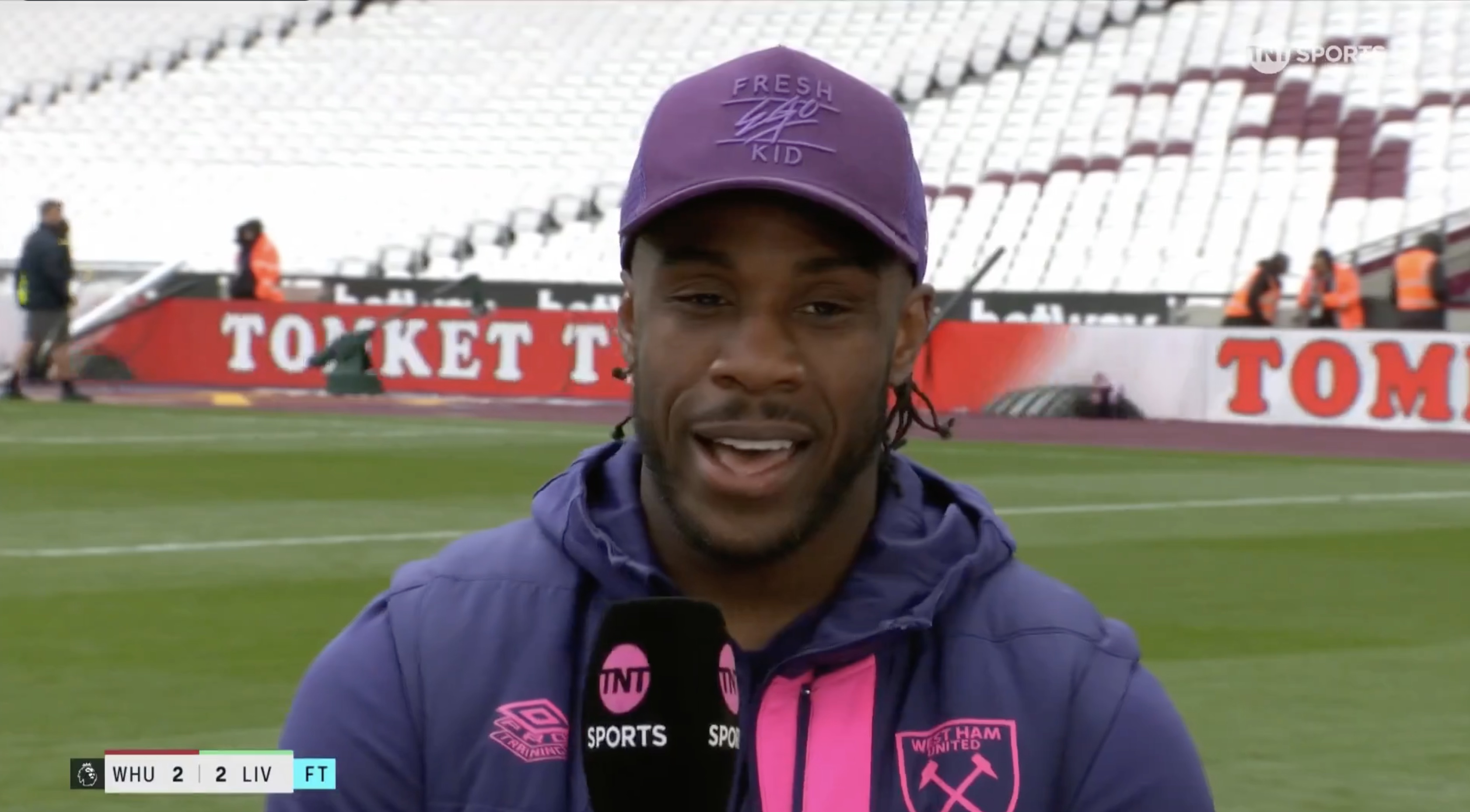 Michail Antonio talking to TNT Sports.