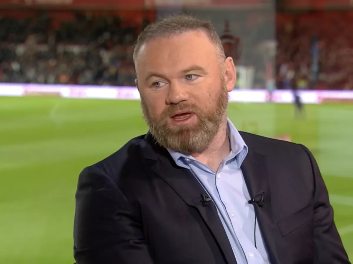 Wayne Rooney talks while in the studio