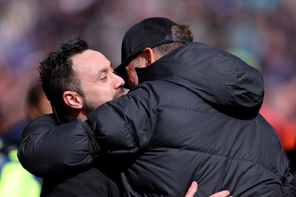 liverpool brighton roberto de zerbi and jurgen klopp