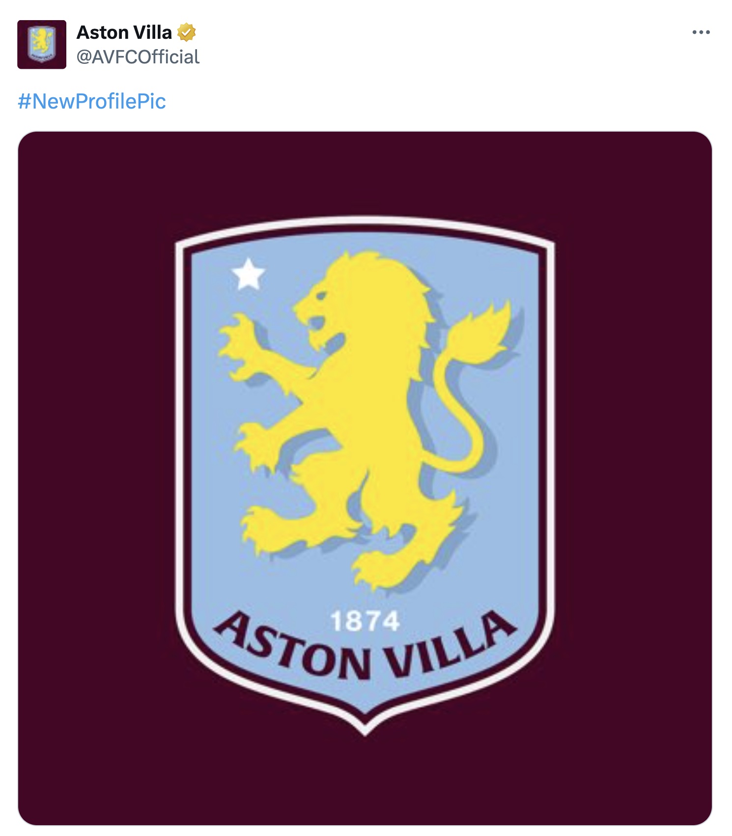 New Aston Villa club crest New Aston Villa club crest