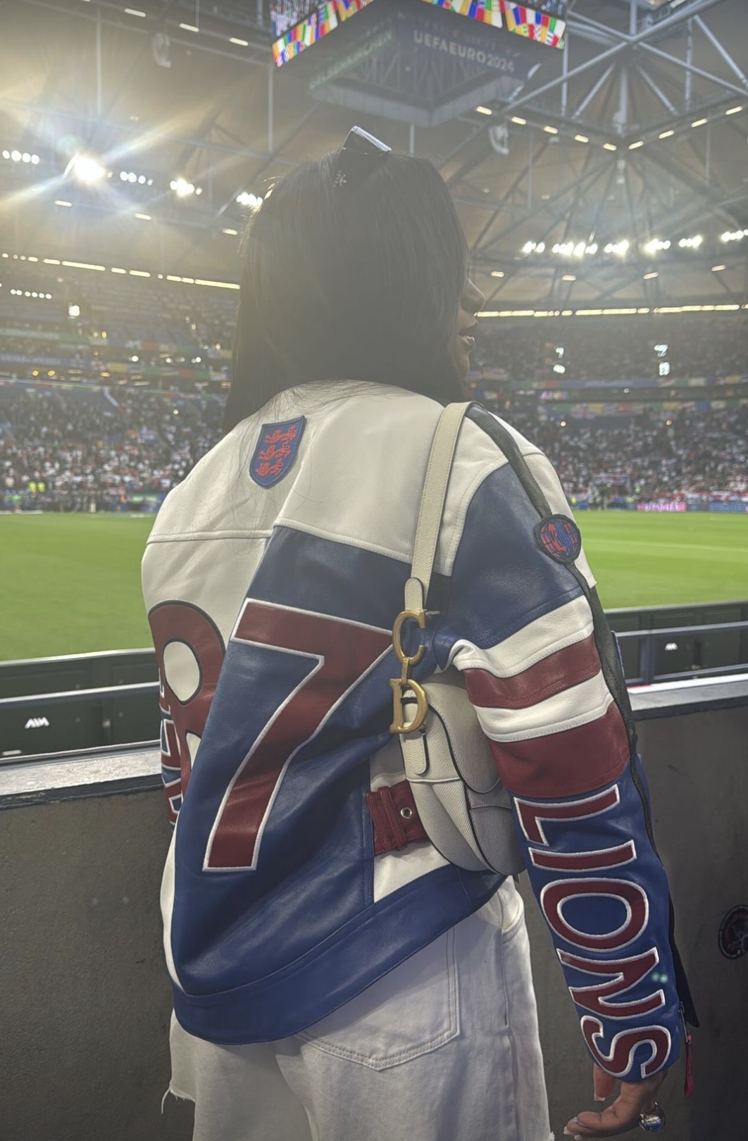 Bukayo Saka's girlfriend Tolami Benson pictured in the crowd ahead of England's 1-0 win over Serbia in June 2024 Bukayo Saka's girlfriend Tolami Benson pictured in the crowd ahead of England's 1-0 win over Serbia in June 2024