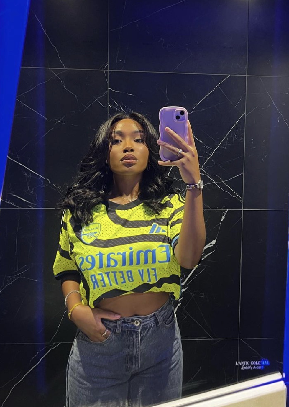 Bukayo Saka's girlfriend Tolami Benson pictured in an Arsenal shirt Bukayo Saka's girlfriend Tolami Benson pictured in an Arsenal shirt