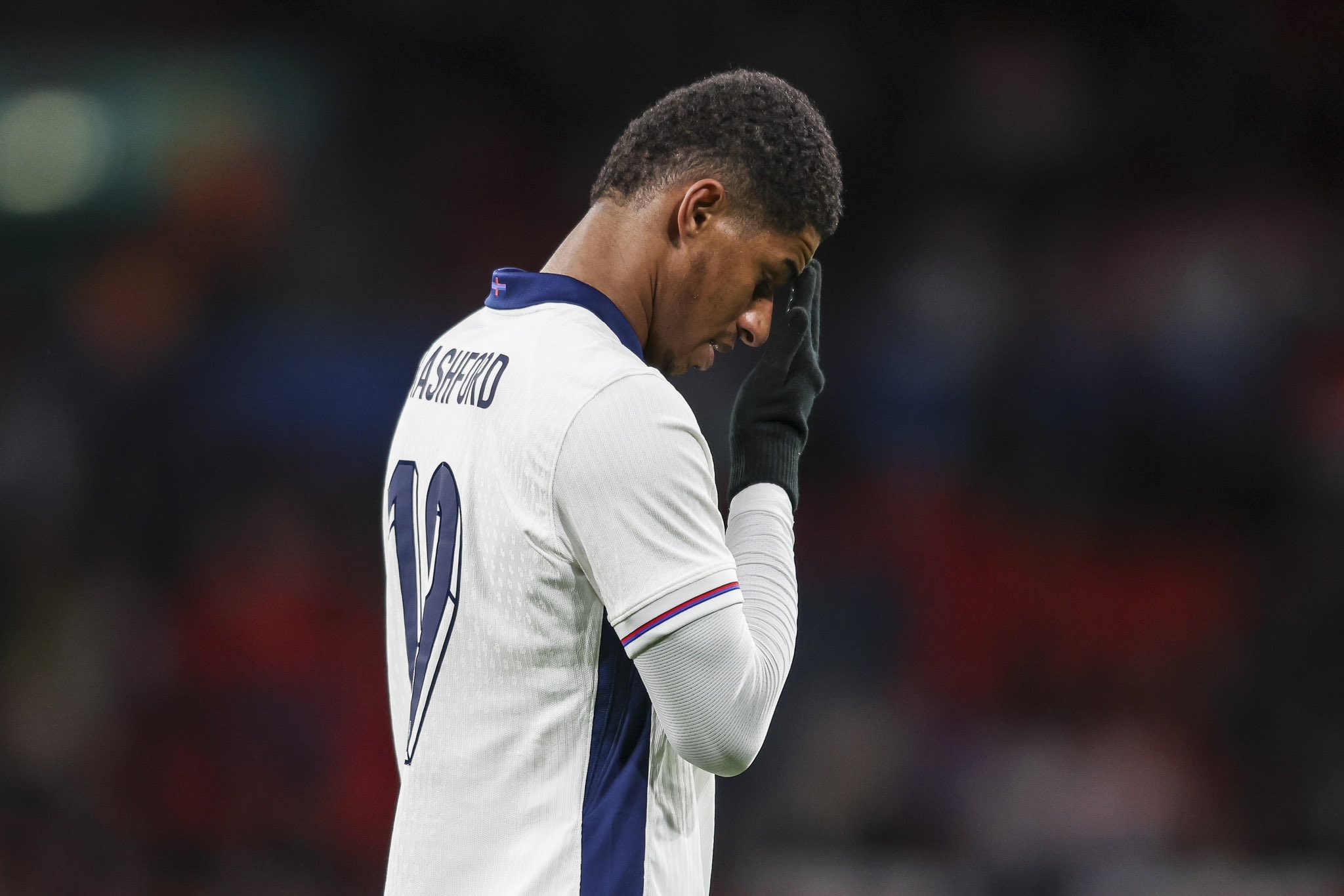 Marcus Rashford in action for England.