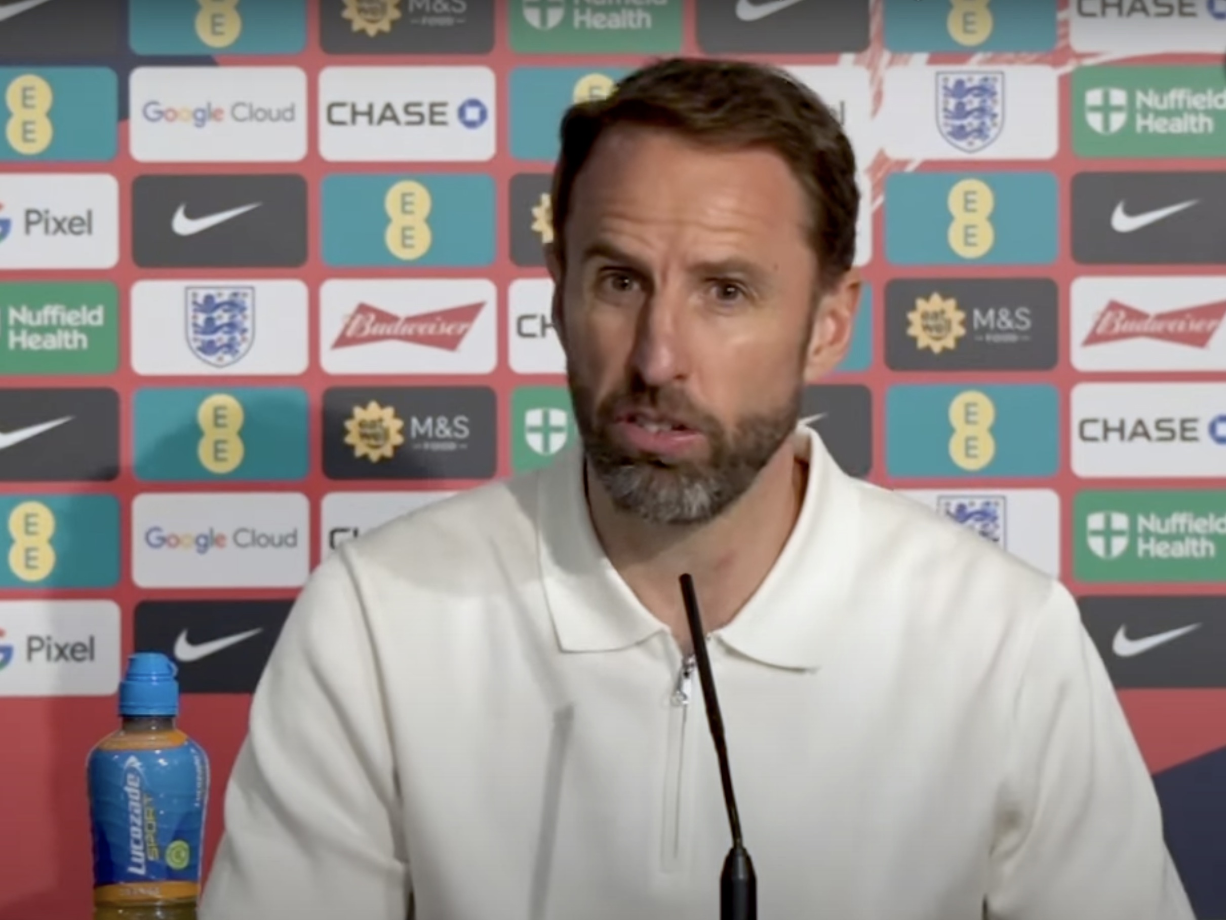 Gareth Southgate reacts to Bosnia win.