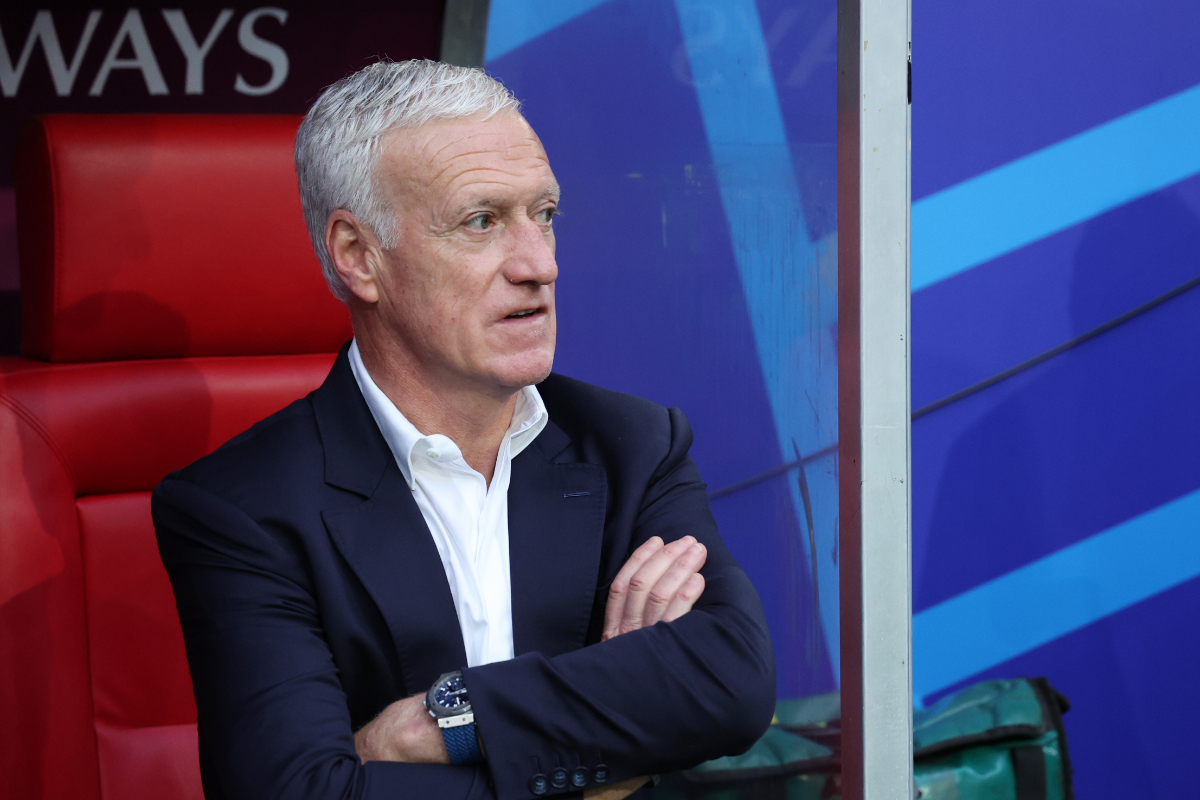 Didier Deschamps, Head Coach of France, looks on prior to the UEFA EURO 2024 group stage match between Austria and France at Düsseldorf Arena on June 17, 2024 in Dusseldorf, Germany.