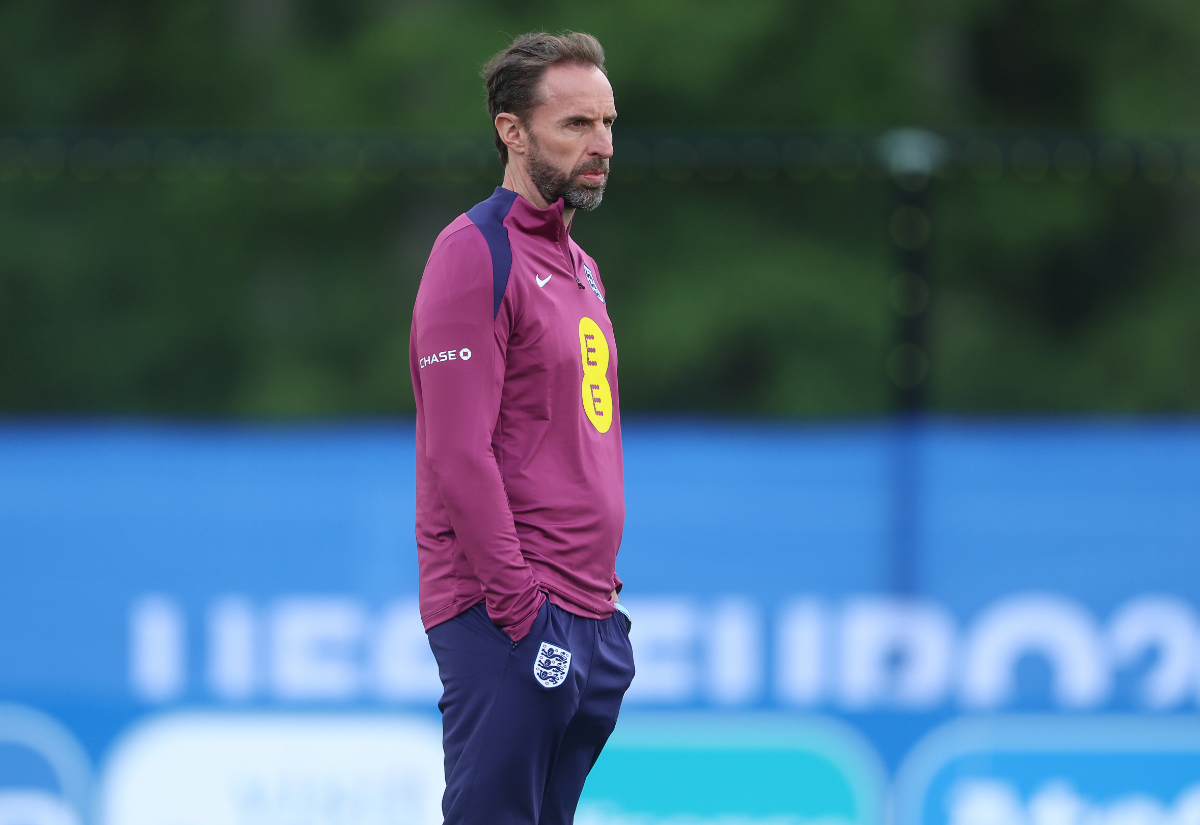 Gareth Southgate England coach during training at Spa & Golf Resort Weimarer Land on June 12, 2024 in Blankenhain, Germany.