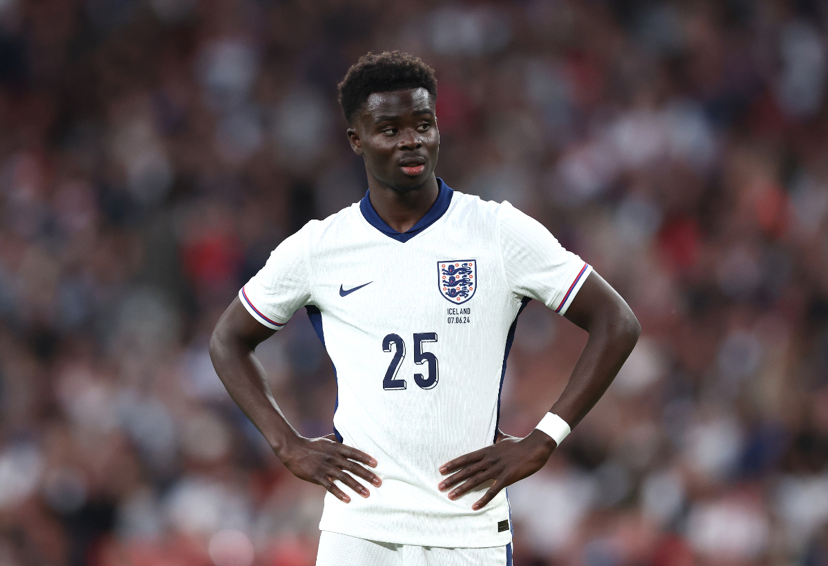 Bukayo Saka of England during the international friendly match between England and Iceland at Wembley Stadium on June 07, 2024 in London, England.