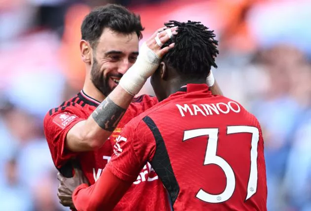 fa cup final man utd bruno fernandes kobbie mainoo