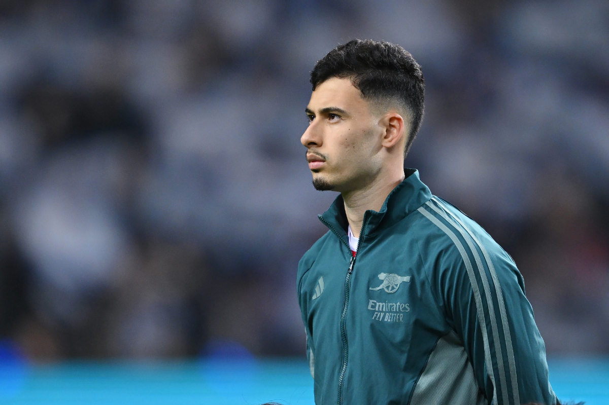 Gabriel Martinelli of Arsenal looks on before the UEFA Champions League 2023/24 round of 16 first leg match between FC Porto and Arsenal FC at Estadio do Dragao on February 21, 2024.