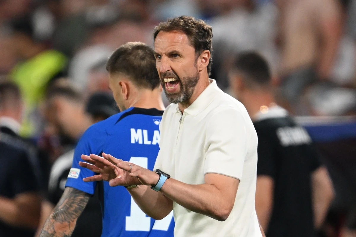 Gareth Southgate against Slovenia.