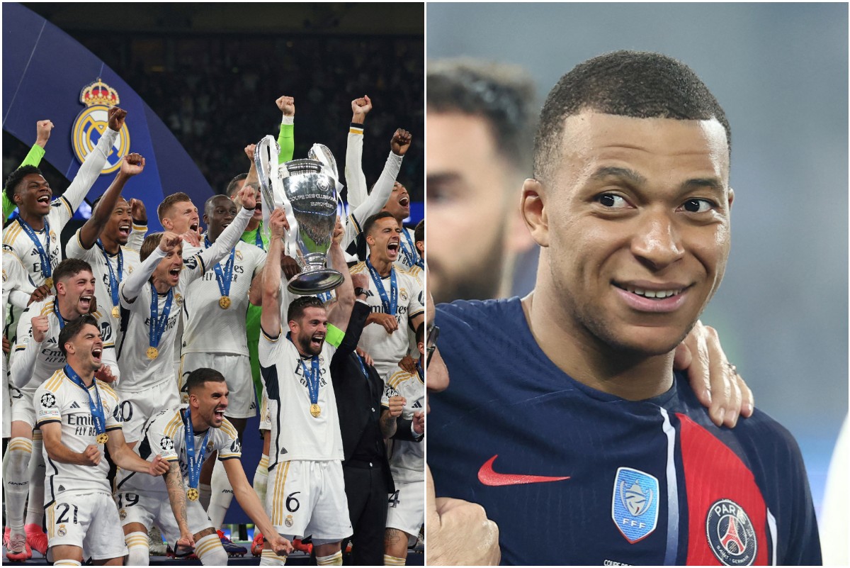 real madrid ucl trophy kylian mbappe