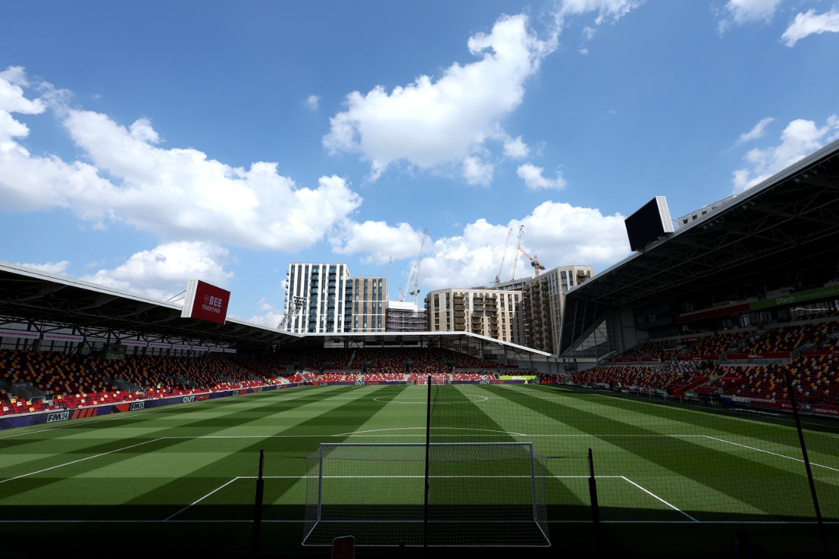 General view inside the stadium prior to the Premier League match between Brentford FC and Newcastle United at Brentford Community Stadium on May 19, 2024 in Brentford, England. General view inside the stadium prior to the Premier League match between Brentford FC and Newcastle United at Brentford Community Stadium on May 19, 2024 in Brentford, England.
