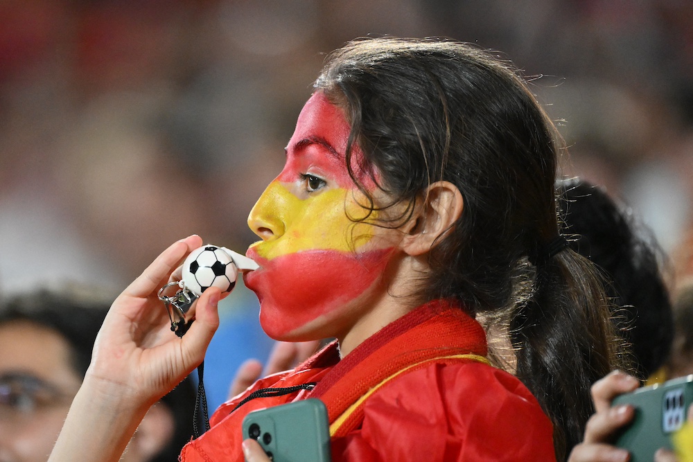A Spain fan pictured at Euro 2024