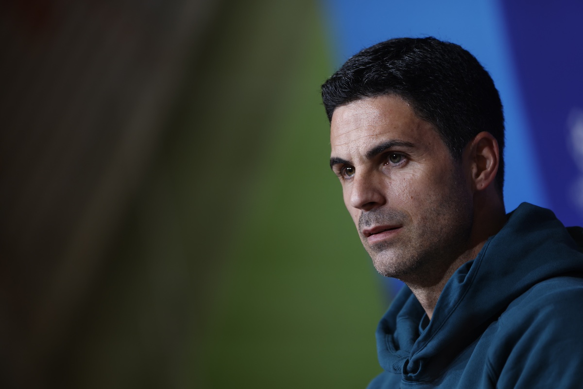 Arsenal's Spanish coach Mikel Arteta attends a press conference on the eve of their UEFA Champions League quarter final second leg football match against FC Bayern Munich, at the Allianz Arena Stadium in Munich, southern Germany, on April 16, 2024.