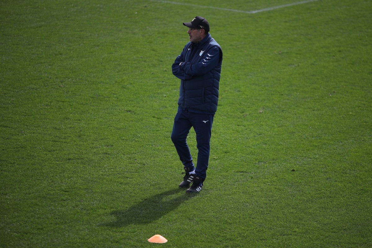 maurizio sarri in lazio training session