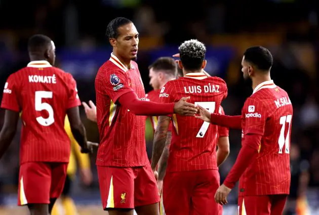 Liverpool defender Ibrahima Konate with other teammates