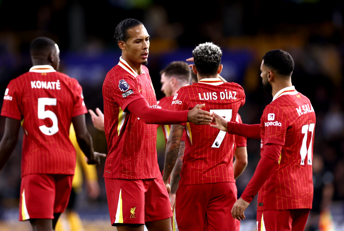 Liverpool defender Ibrahima Konate with other teammates