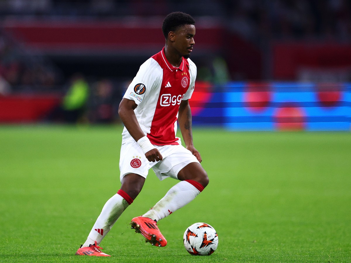 Jorrel Hato in action for Ajax Arsenal target Jorrel Hato in action for Ajax