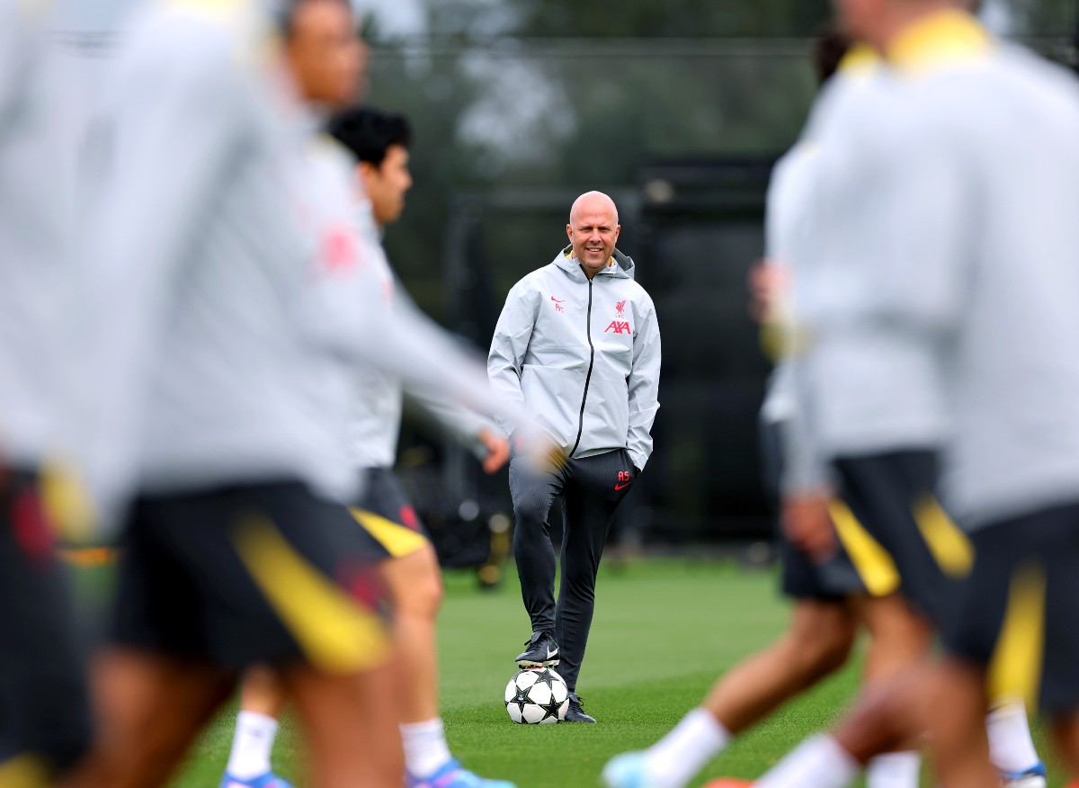Arne Slot in Liverpool training Arne Slot in Liverpool training