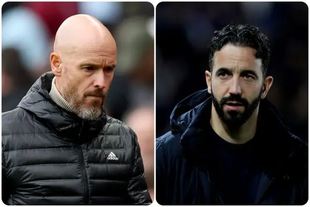 Ruben Amorim and Erik ten Hag at Man United