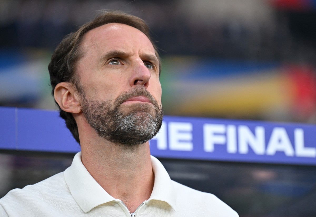 Gareth Southgate looks on during the Euro final