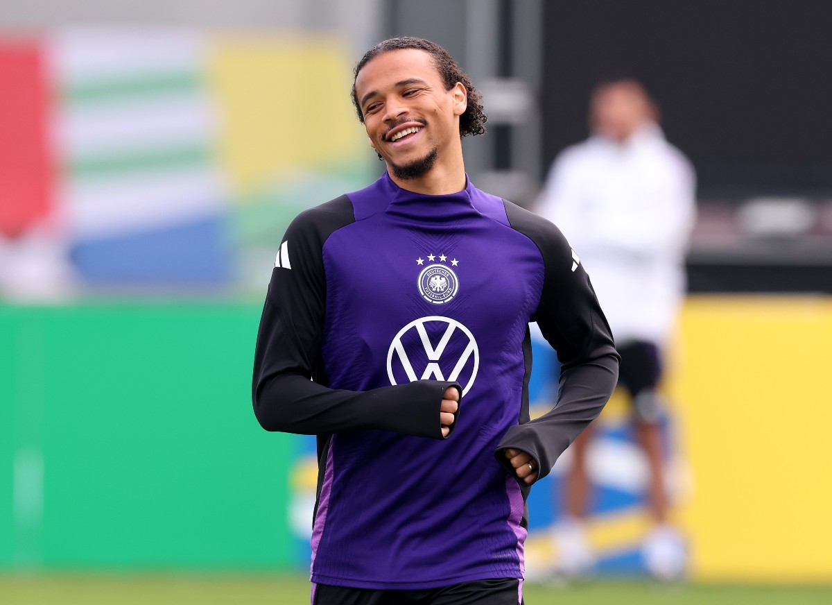 Leroy Sane in Germany training Newcastle United want to sign Leroy Sane.